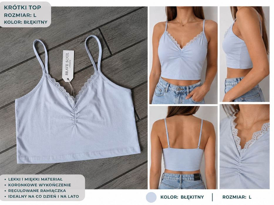Top Brave Soul, crop top, krótka bluzka, r. L