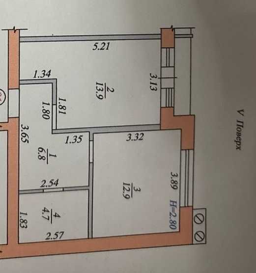 1к квартира 40м2 в Крюківщині в жилому стані 52000$