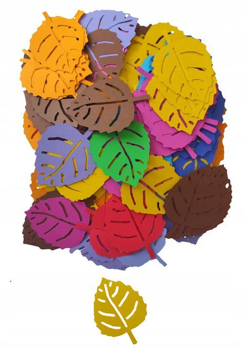 Dekoracja jesienna Na Okno Gazetkę Jesień Liść 3 Pakiet 8,5x6cm - 40sz