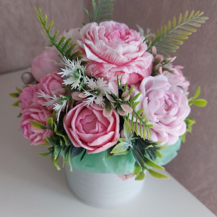 Мыльный букет. Розы. Тюльпаны,  пионы