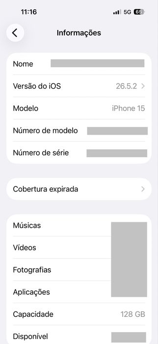 iPhone 15 128 GB Preto - Caixa original