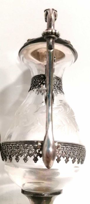 Galheteiro antigo em Cristal e Prata
