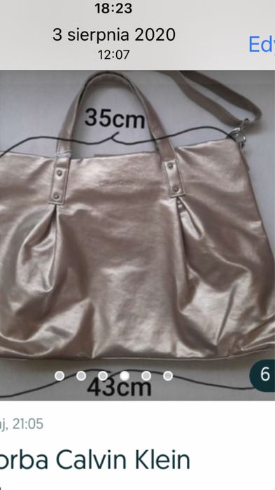 Torebka złota Calvin  KLein