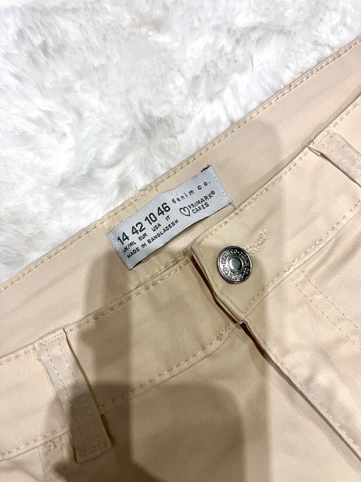 Spodnie damskie Primark Cares 42 beżowe wysoki stan eko skóra nowe