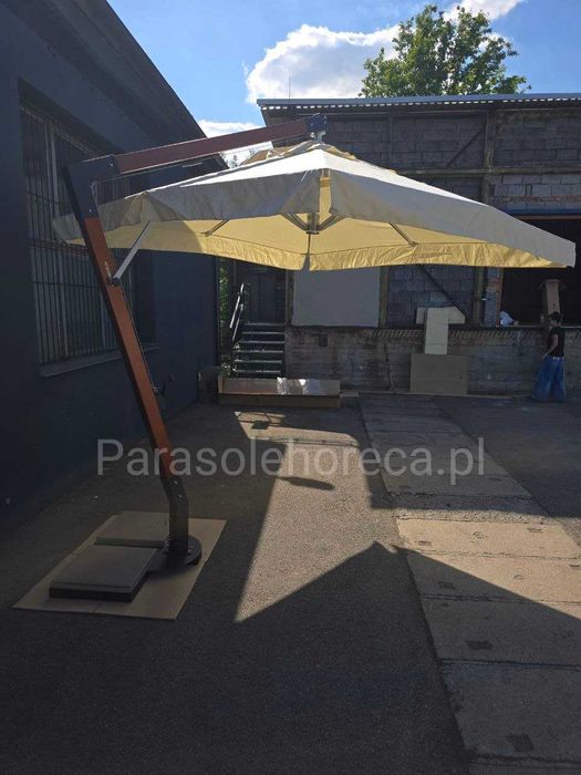 Parasol wspornikowy kopuła prostokątna XL 3x4m kolor mleczny