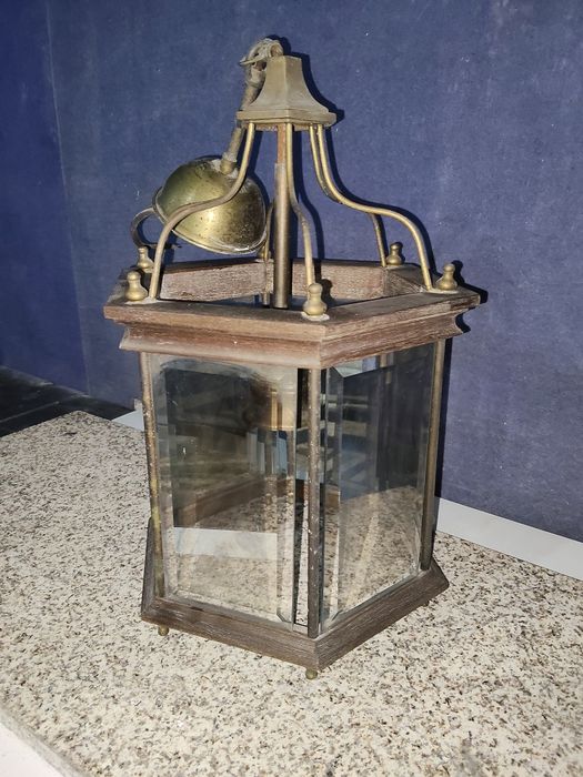 Luminária Pendente Rústica Vintage em Madeira e Metal
