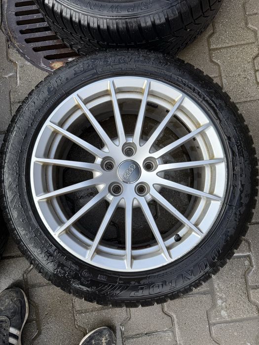 Felgi Audi 17” 5x112 + opony zimowe Dunlop