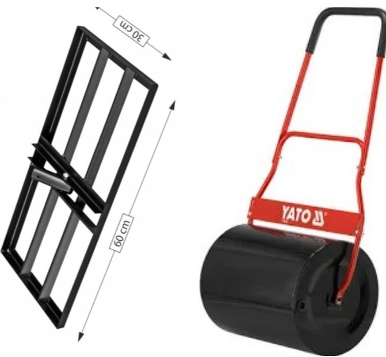 Wynajem walec  ogrodowy 50 + niwelator 60  cm