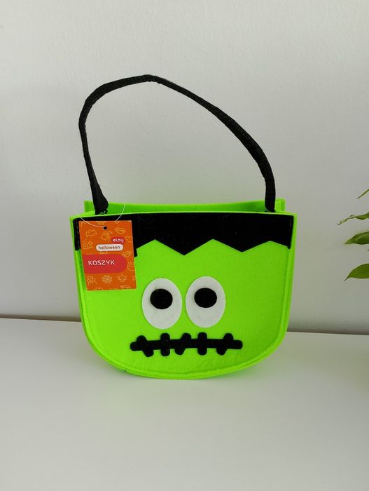 Filcowy koszyk torebka na Halloween Frankenstein