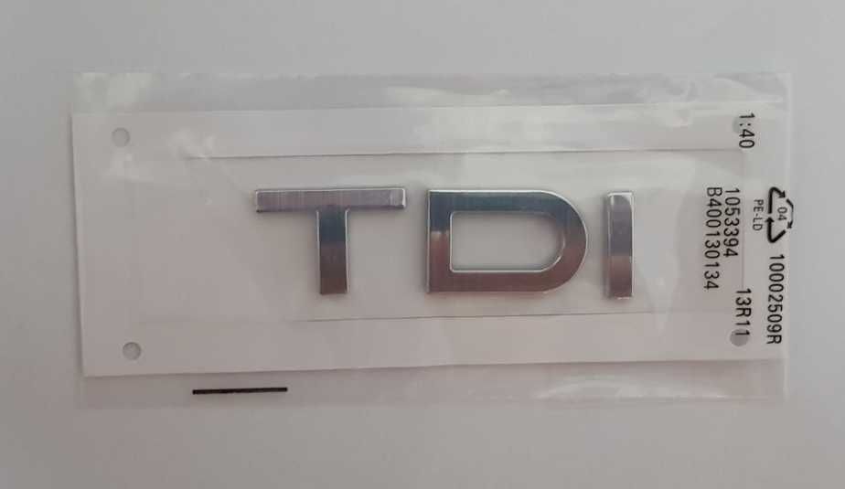 Nowy emblemat TDI przyklejany znaczek logo klejane czarny | srebrny