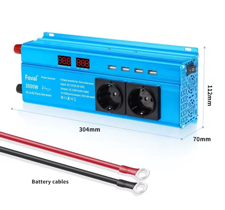 Инвертор Foval Інвертор 2200/3000W Чистый Синус 12-220В Котла и т.д.