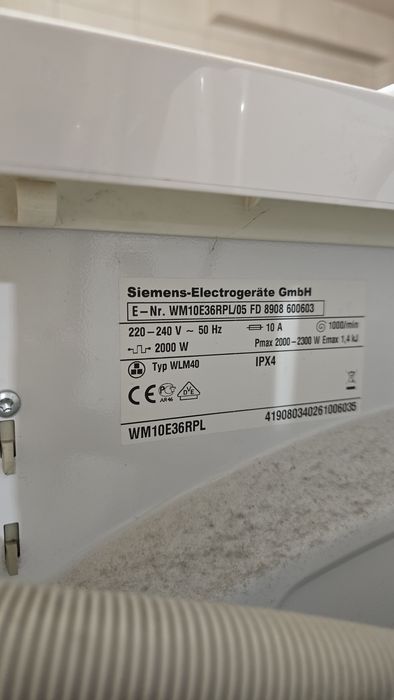 Pralka Siemens WM 10E36RPL 6kg działająca