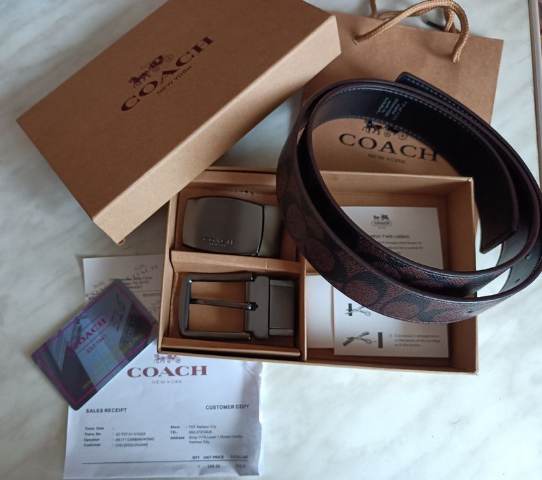 Coach Чоловічий шкіряний ремінь (подарунковий)