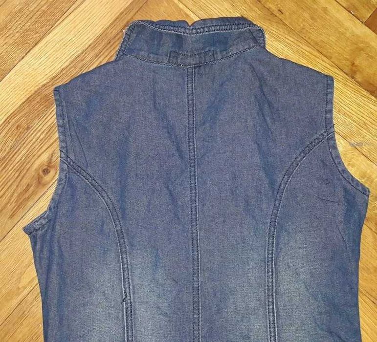 Jeansowa sukienka jeans ZIP S/M z haftem