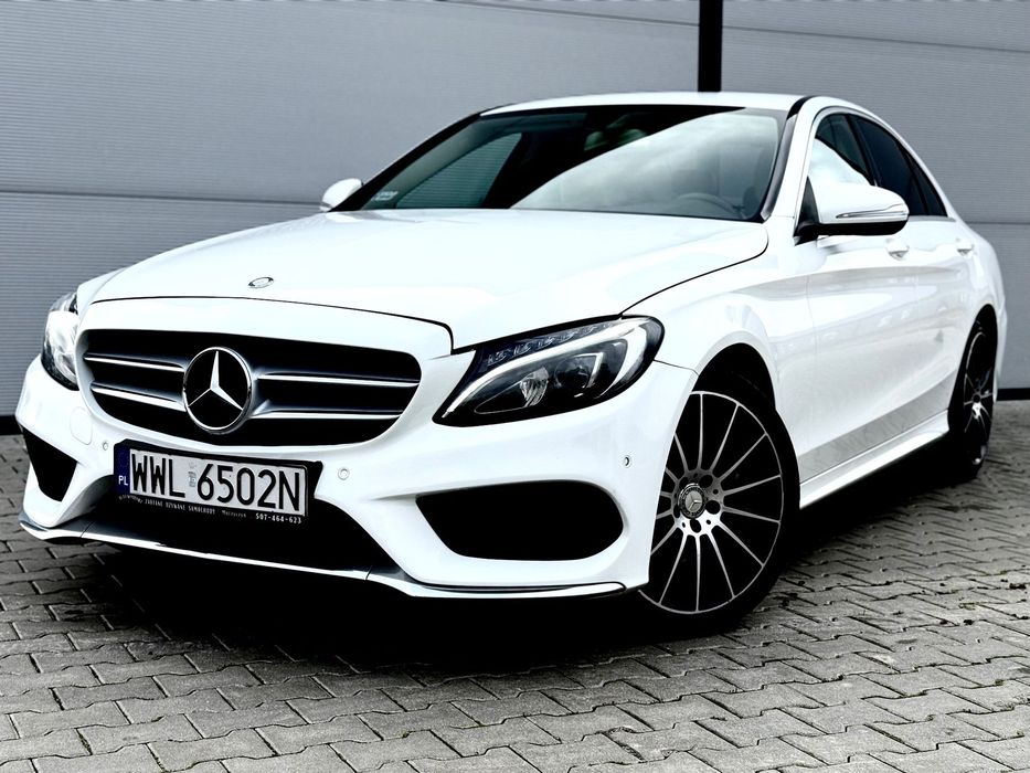 Mercedes-Benz Klasa C Salon Polska//AMG//Ledy//Automat//Biała//Piekna Konfiguracja z brązem