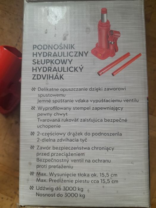 Podnośnik hydrauliczny nośność 3 tony