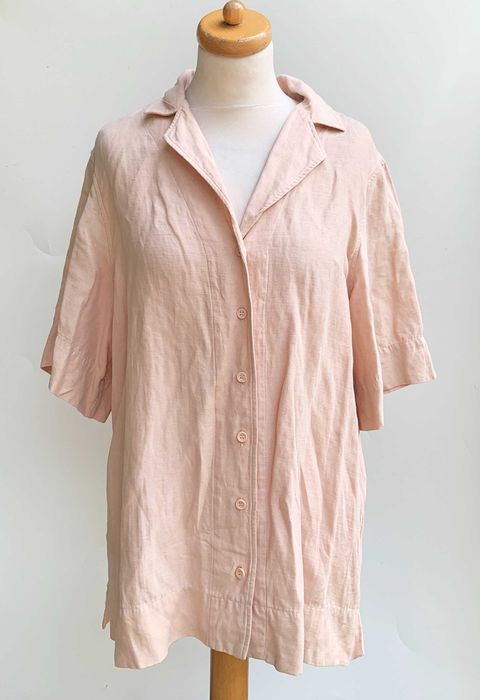 Koszula XL 42 H&M Różowa Brudny Róż Len Lniana
