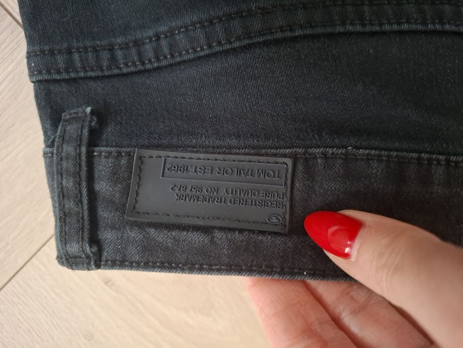 Tom Tailor jeansy czarne 105cm pas 41cm  proste Bawełna