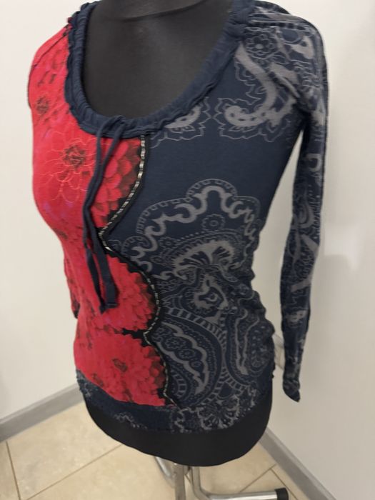 Desigual, piękna bluzka folk r. M wzory 3D extra stan. Bawełna