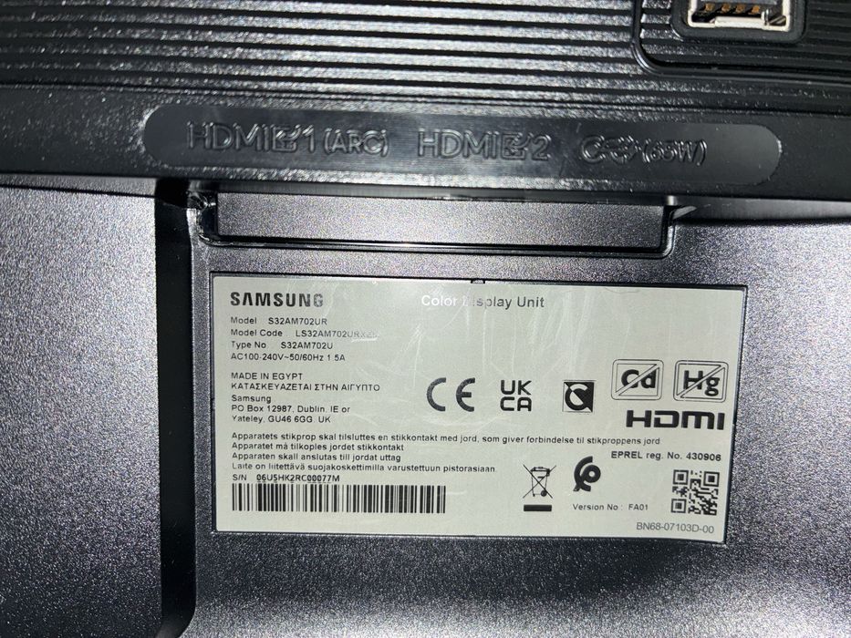 Samsung Smart Monitor M7 32” 4K UHD – USB-C 65W – Smart TV