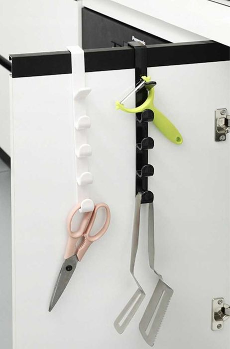 WIESZAK na DRZWI Łazienki Kuchni Przedpokoju bez WIERCENIA 5 HACZYKÓW