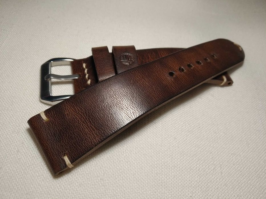 Pasek skórzany do zegarka Vintage 22 mm - Full Grain