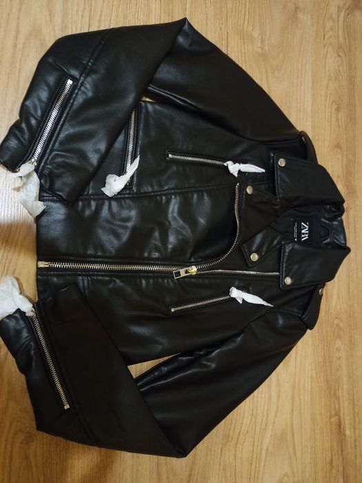 Ramoneska biker skórzana Zara XS