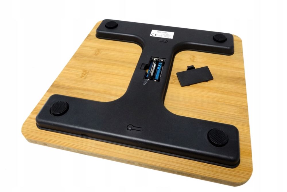 Waga Bambusowa Łazienkowa Terminetr Drewniana