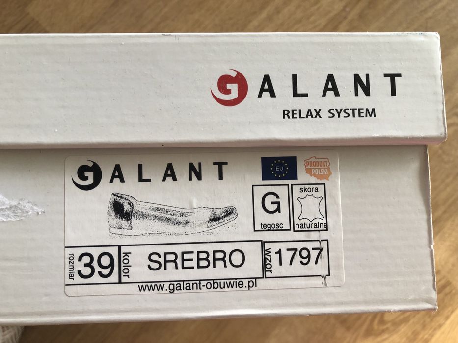 Baleriny damskie skórzane Galant 39