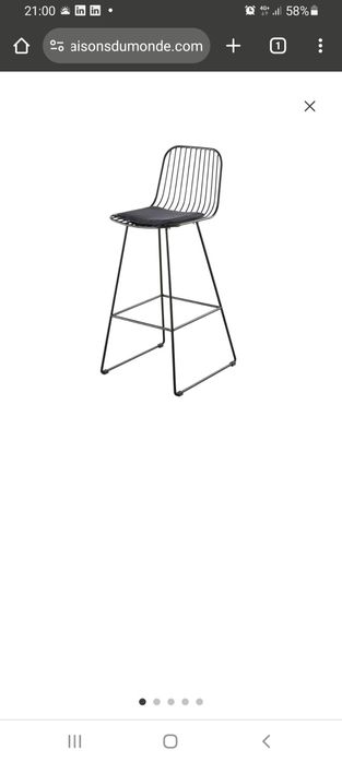 Banco alto em ferro preto