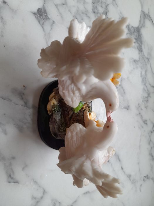 Статуэтка воин металл.,голуби,будда