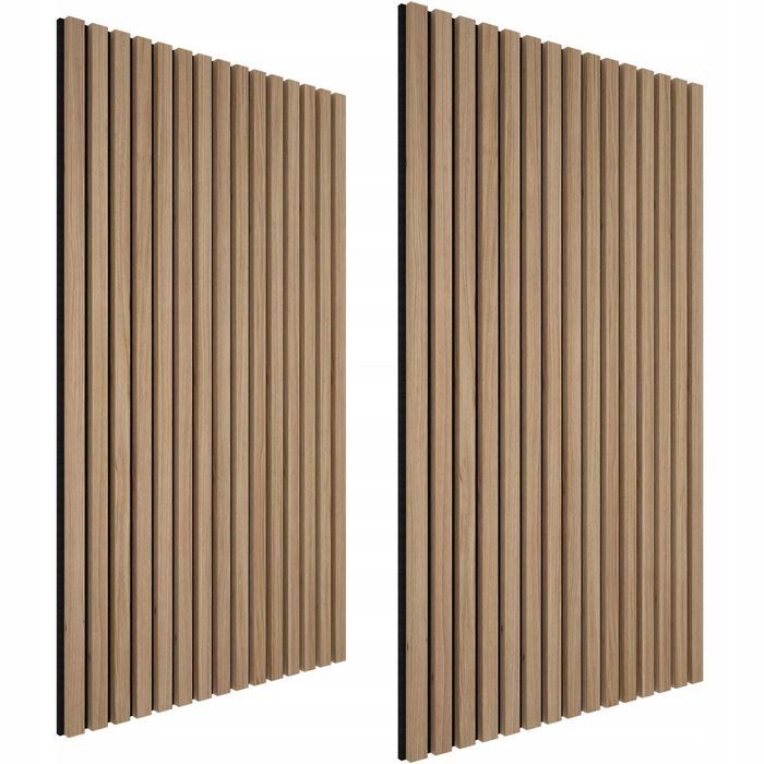 Zestaw paneli akustycznych TecTakeTecTake Sonic Wall dąb 2 szt. lamele czarne