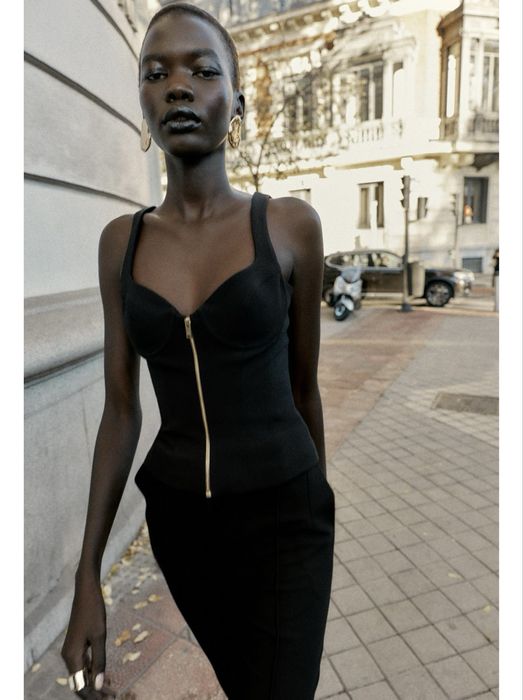 Топ-корсет на блискавці ZARA