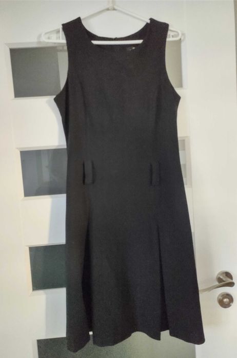 Sukienka damska czarna bez rękawów bawełniana