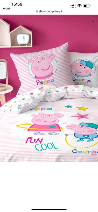 Capa de Edredão e almofada Porquinha Peppa