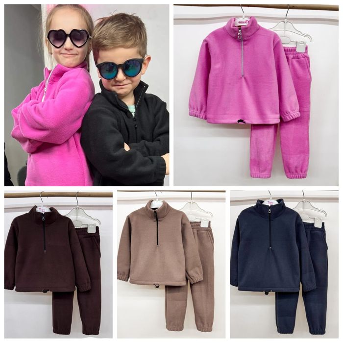 98-158см Теплий флісовий костюм для хлопчика/дівчинки