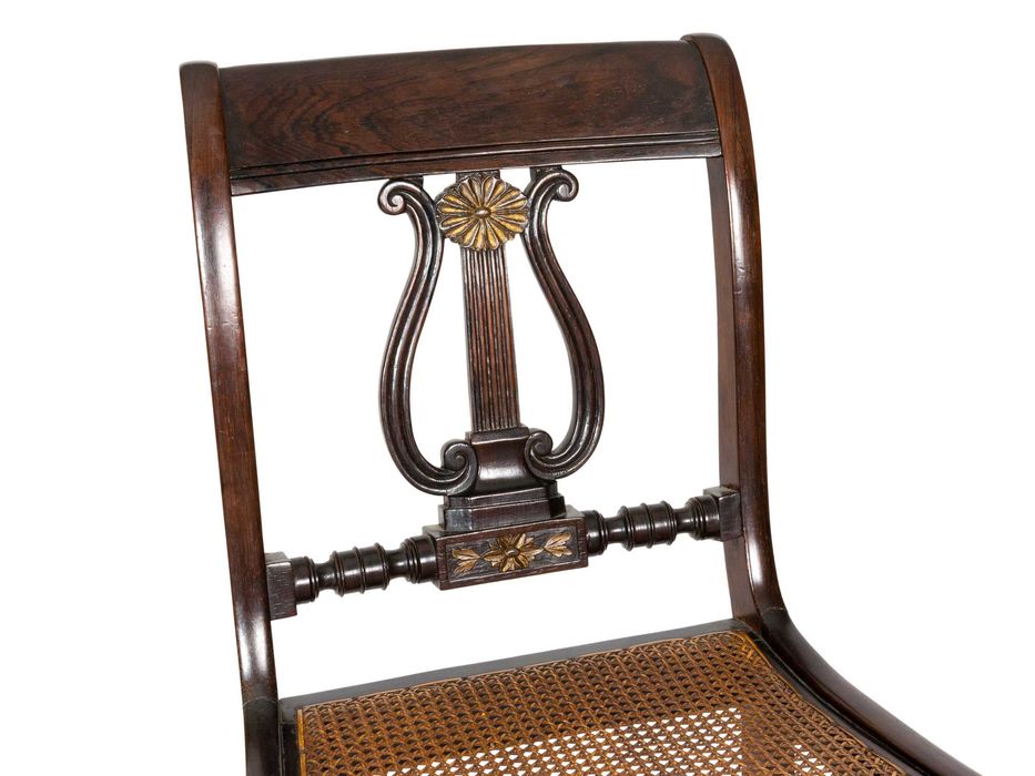 Conjunto Seis Cadeiras Jantar Inglesas, Estilo Sheraton, Século XIX