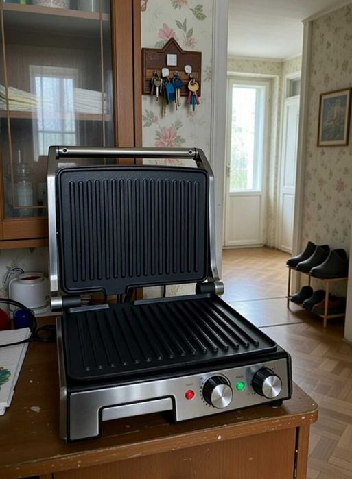 Потужний контактний електричний гриль з таймером