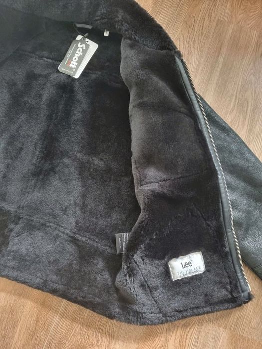 Schott×Lee LEE X SCHOTT kurtka kożuch skórzany LC B3 JACKET IN BLACK