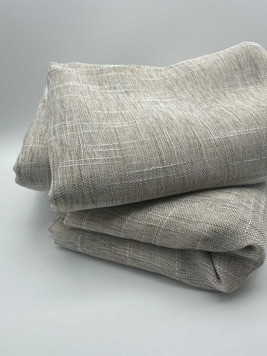 Par de cortinas linho Miulee 140×245 cm com ilhós natural