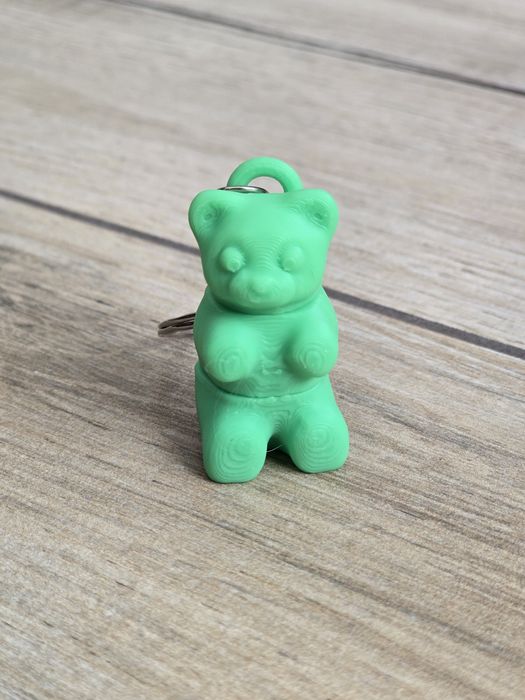 Breloczek Gummy Bear Zielony 3d - Brelok Druk3d fidget Keychain