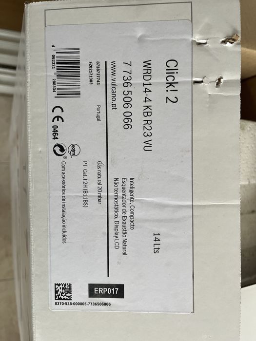 Esquentador Vulcano  14L  Click! 2 como novo