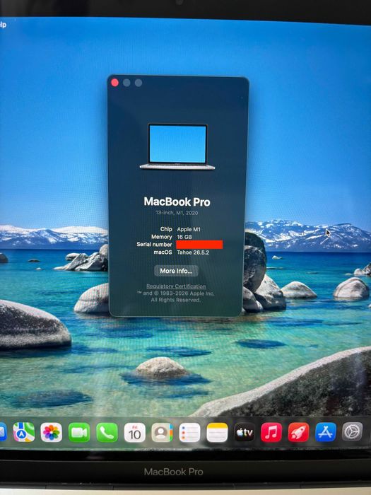 MacBook Pro 13,3" (2020) M1 16GB RAM 512GB SSD A2338 Bateria 85% Excelente Estado