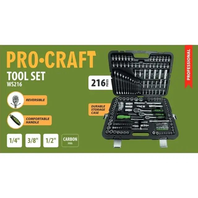 Професійний набір інструментів 216 шт. Procraft WS216