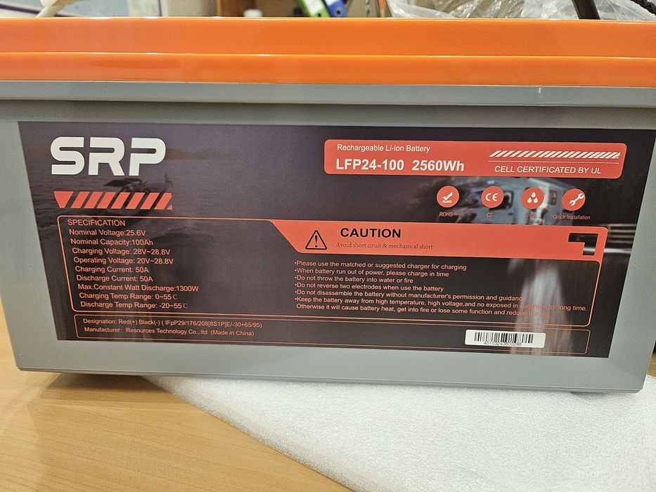 Акумулятор LiFePO4 24V 100Ah , 48V 100Ah LiFePO4 SRP Европа в наличии