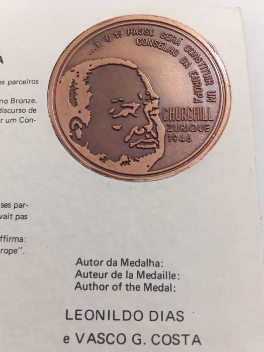Filo-Medalhística - Entrada de Portugal para o Conselho da Europa
