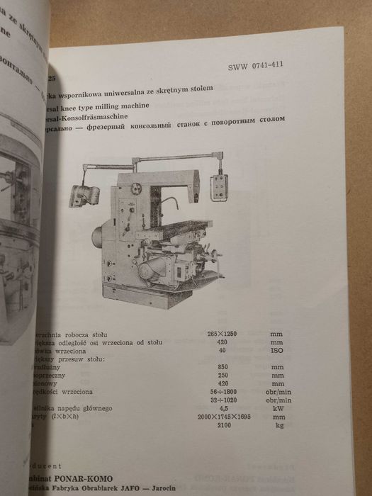 unikat katalog obrabiarek ponar prl 1974 rok