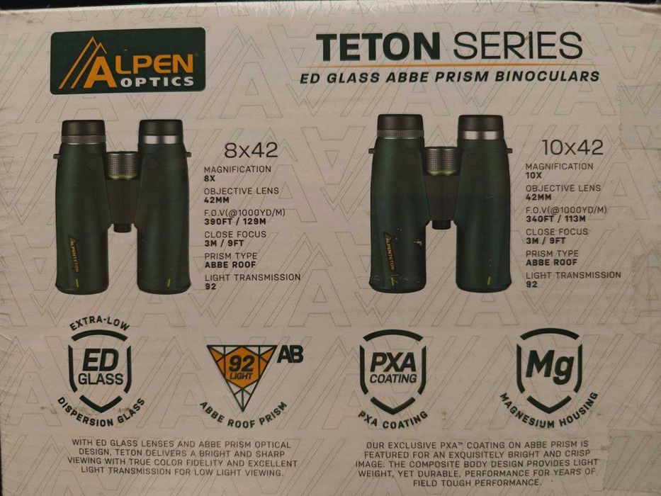 Бінокль Alpen Teton 10x42 з призмами Abbe