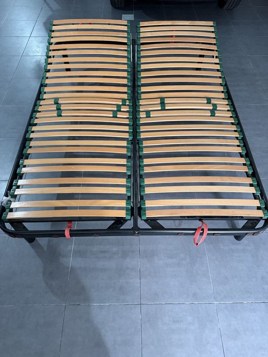 Sommier / Estrado de Cama Duplo Articulado com Réguas de Madeira - 190x150