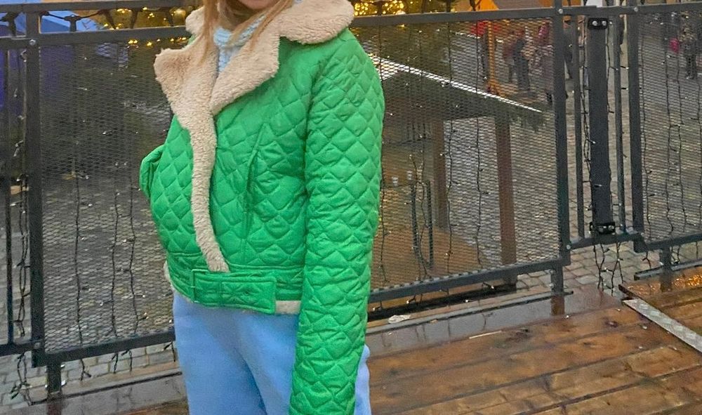 Стьобана Куртка-Авіатор в Насиченому  Зеленому Кольорі